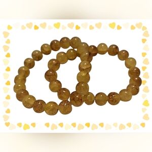Pair Of Yellow Citrine Stone Beaded Bracelets